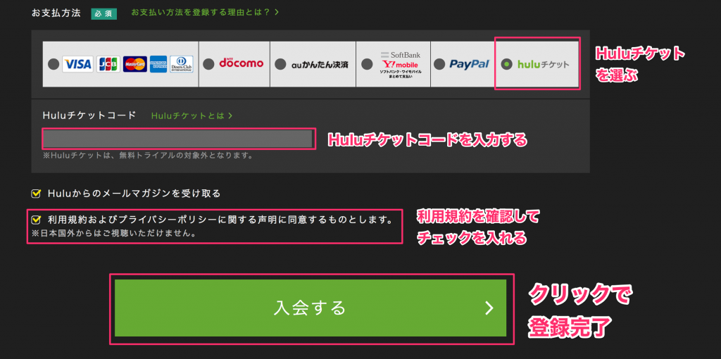 Huluチケットの使い方 クレジットカードを持ってない人 料金明細に残したくない人におすすめの支払い方法 しょうりん家